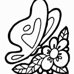 Dibujos para pintar de flores y mariposas de primavera
