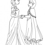 Dibujos de las princesas Anna y Elsa Frozen para imprimir y colorear