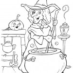 Brujas de Halloween para imprimir y pintar