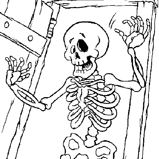 Esqueletos para pintar en Noche de Brujas | Colorear imágenes