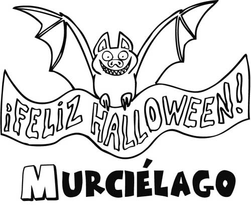 Pintando dibujos de murciélagos para festejar Halloween | Colorear imágenes