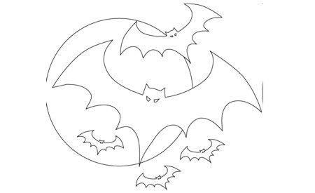 Pintando dibujos de murciélagos para festejar Halloween | Colorear imágenes