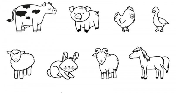 Dibujos infantiles de animales para descargar, imprimir , pintar y jugar |  Colorear imágenes