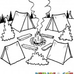 Dibujos de campamentos para imprimir y colorear