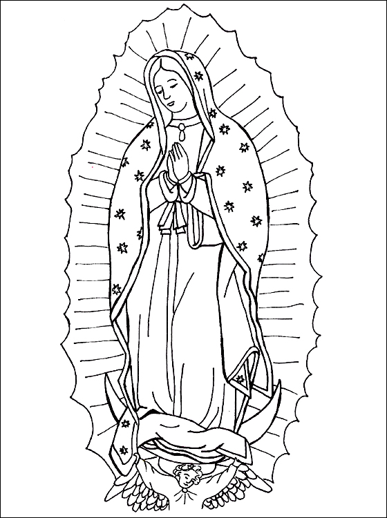 Dibujos para pintar de Nuestra Señora de Guadalupe | Colorear imágenes