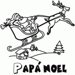 Dibujos de Papá Noel y su trineo para colorear