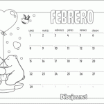 Calendarios Febrero 2016 con dibujos infantiles para pintar