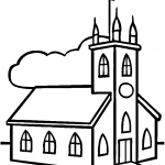Dibujos infantiles de iglesias para colorear