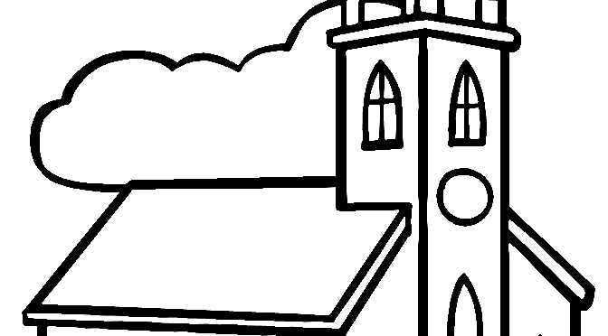  Dibujos infantiles de iglesias para colorear
