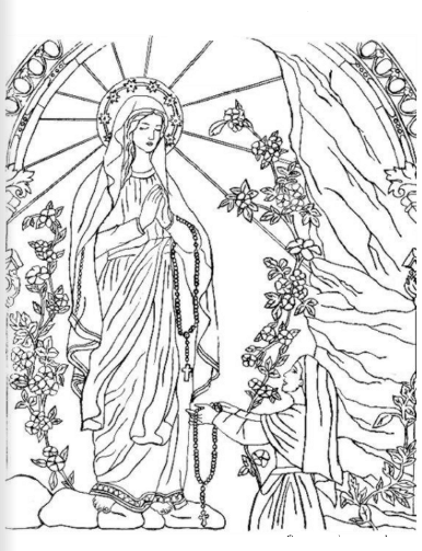 11 de febrero – Día de la Vírgen de Lourdes – Dibujos para pintar