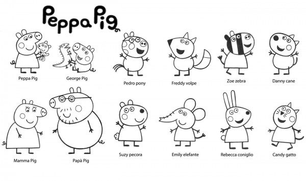 Imágenes con dibujos de Peppa Pig para pintar y colorear | Colorear imágenes