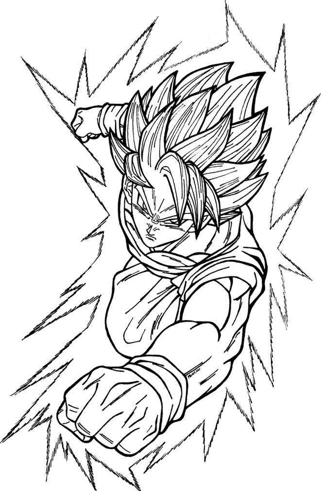 Dibujos de Goku y sus transformaciones para colorear   Colorear imágenes