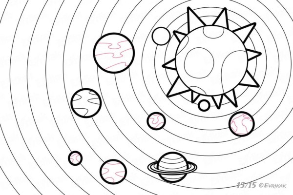 Dibujos del Sistema Solar y sus Planetas para colorear | Colorear imágenes