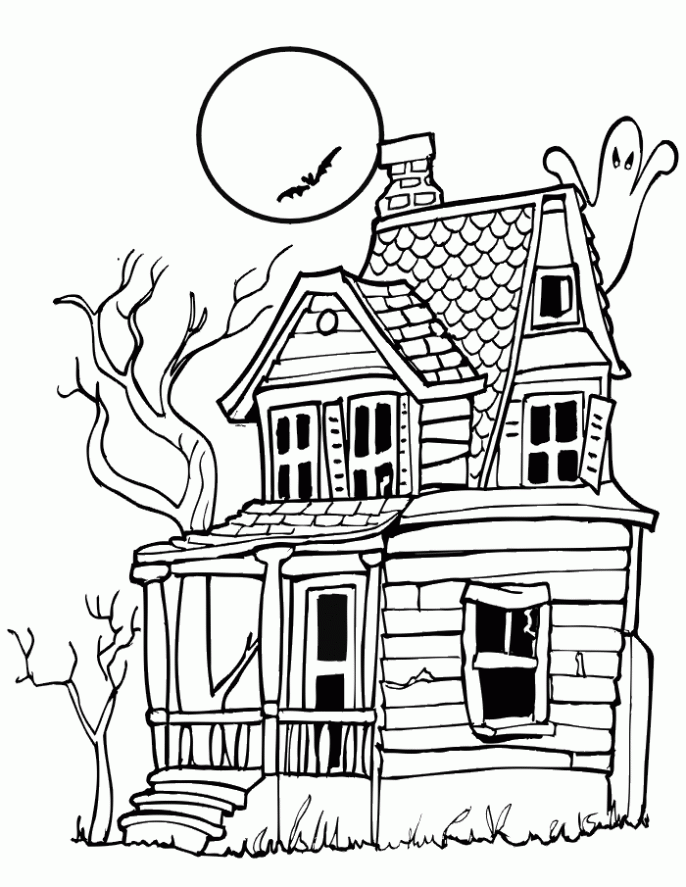  Dibujos de casa encantada para colorear en Halloween