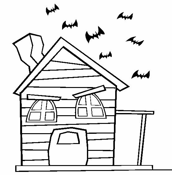 Dibujos de casa encantada para colorear en Halloween | Colorear imágenes