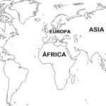 Dibujos de Mapas de Continentes para colorear