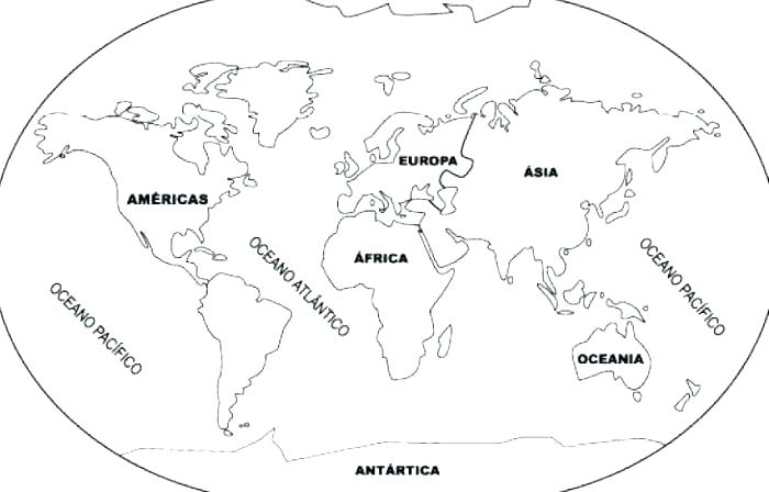 Mapa De Los Continentes Para Colorear
