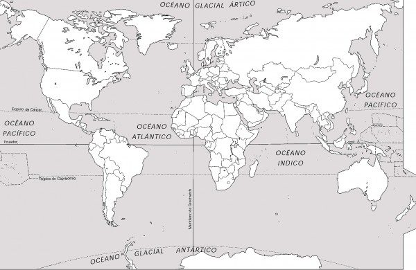 Dibujos de Mapa del mundo, mapamundi y planisferio para colorear | Colorear  imágenes