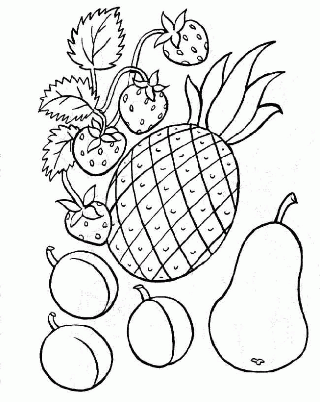 Dibujos Para Colorear En Fruteros De Frutas