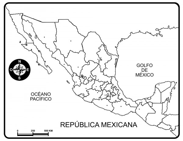 Mapas del estado de México para descargar y colorear | Colorear imágenes