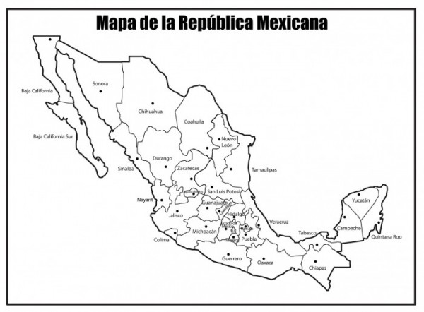 Mapas del estado de México para descargar y colorear | Colorear imágenes