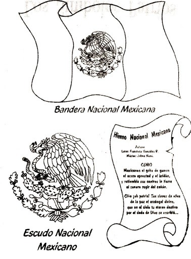 Dibujos del día de la Bandera de México, 24 de febrero | Colorear imágenes