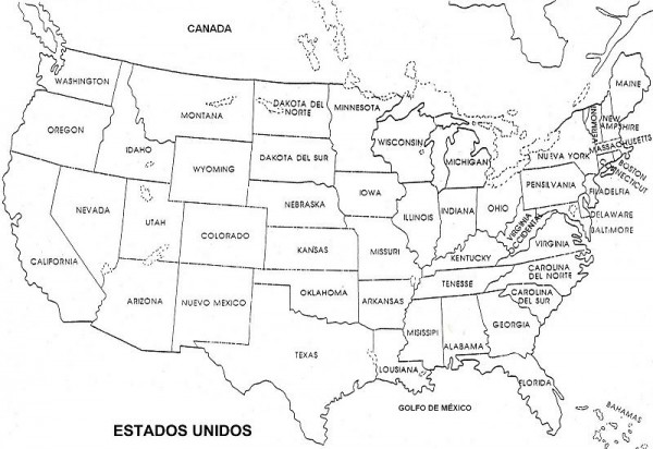 Mapas de Estados Unidos para colorear y descargar | Colorear imágenes