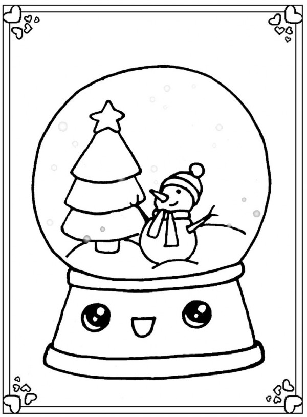 Dibujos Kawaii de Navidad para colorear, descargar e imprimir | Colorear  imágenes