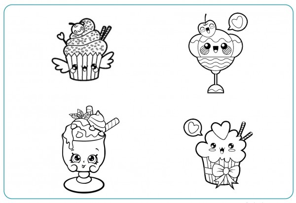 dibujos-para-colorear-kawaii-comida | Colorear imágenes