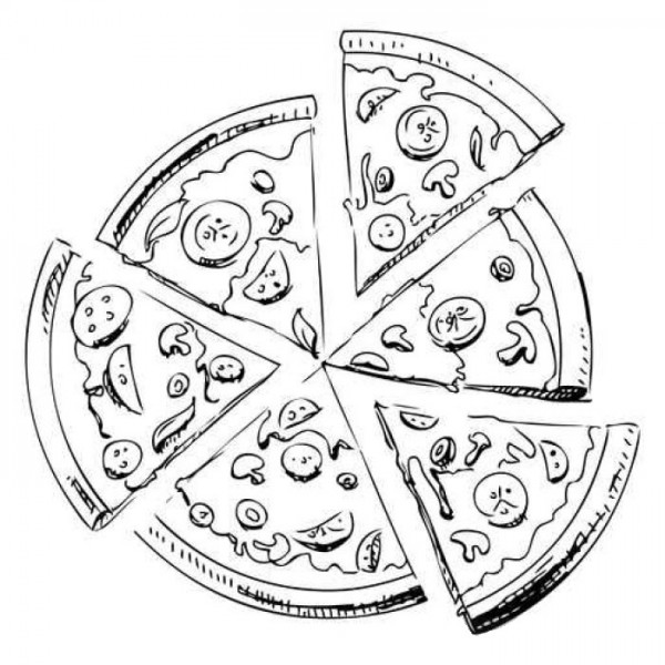 Dibujos de Pizzas para colorear, descargar e imprimir | Colorear imágenes