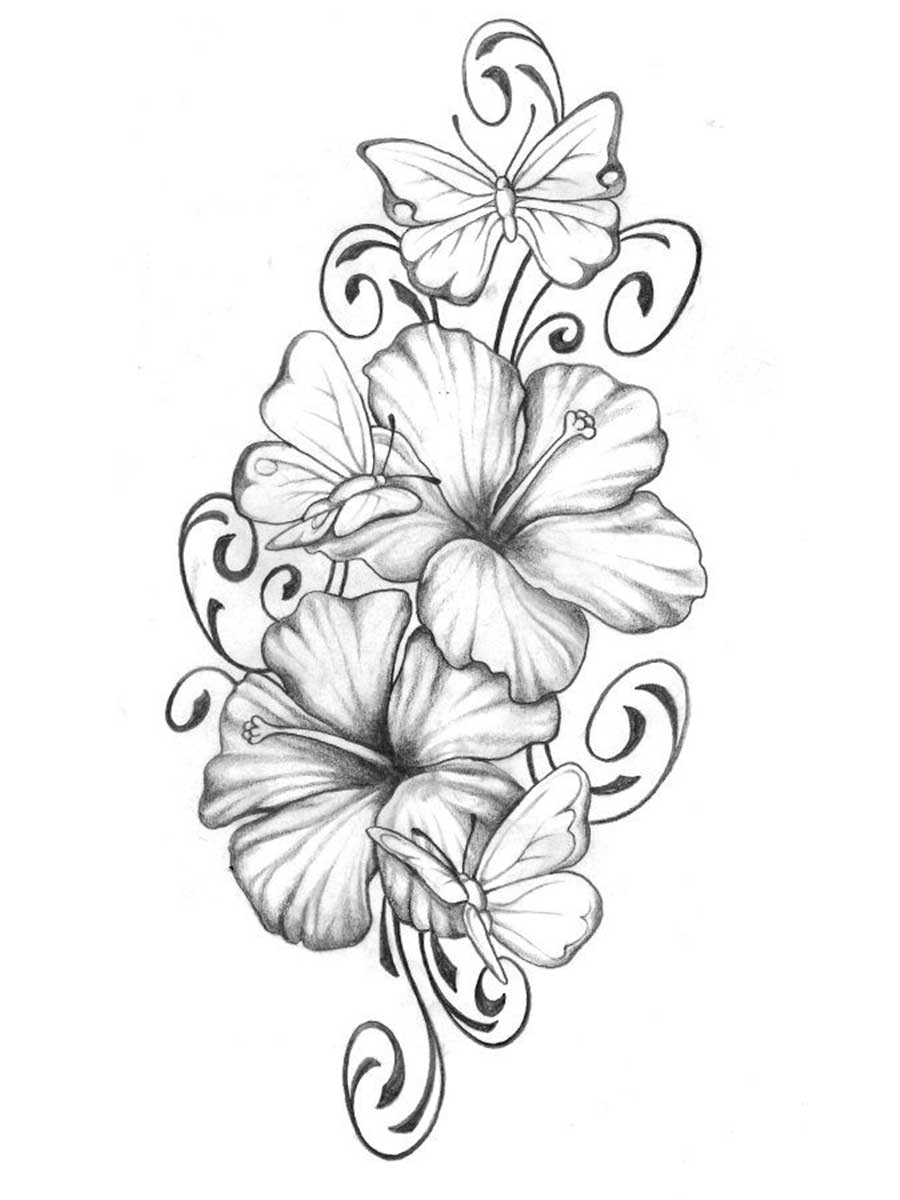 Con-tatuajes-de-flores-campanillas-1 | Colorear imágenes