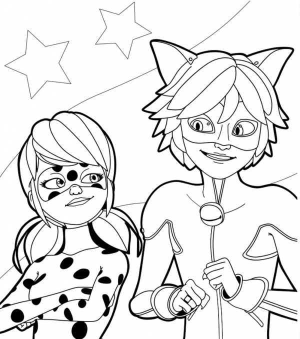  Dibujos de Ladybug y Cat Noir para colorear, descargar e imprimir