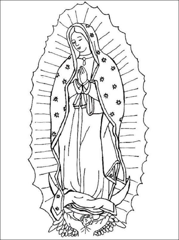 Dibujos de la Virgen de Guadalupe, 12 de diciembre | Colorear imágenes