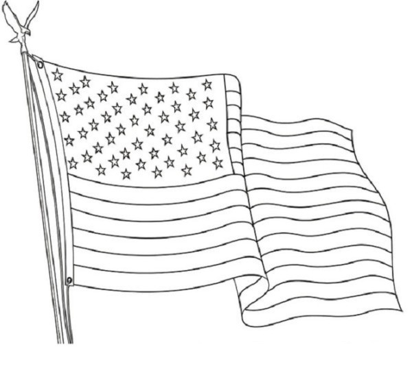 Dibujos de la bandera de Estados Unidos para colorear, descargar e imprimir  | Colorear imágenes