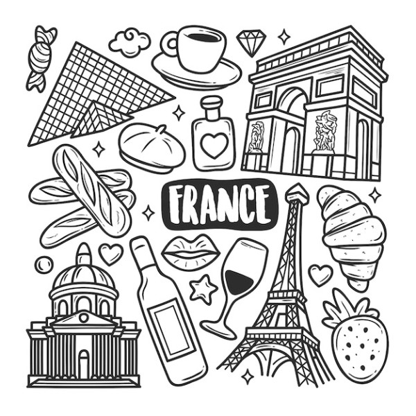 Dibujos de la bandera de Francia para colorear, descargar e imprimir |  Colorear imágenes