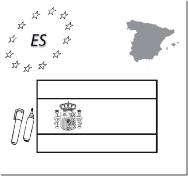 Dibujos de la bandera de España para colorear, descargar e imprimir |  Colorear imágenes