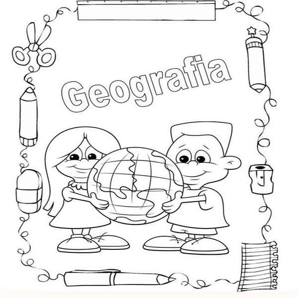 portadas-cuaderno-geografia-primaria | Colorear imágenes