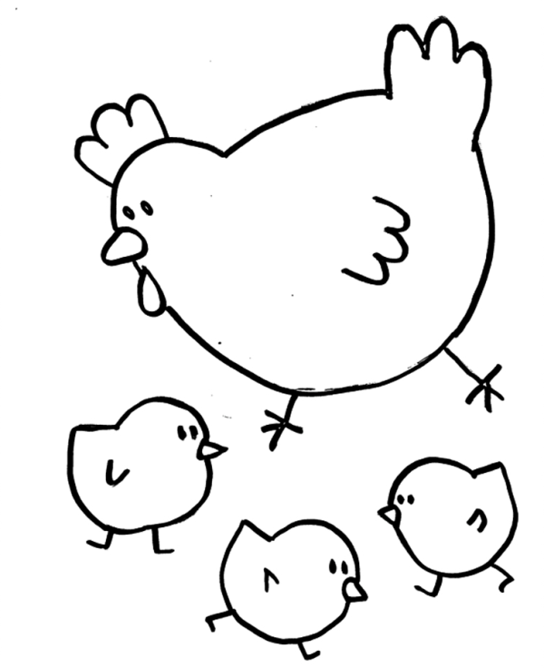 Dibujos de pollitos para colorear, descargar e imprimir | Colorear imágenes