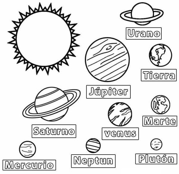 Dibujos de los planetas para colorear, descargar e imprimir | Colorear  imágenes