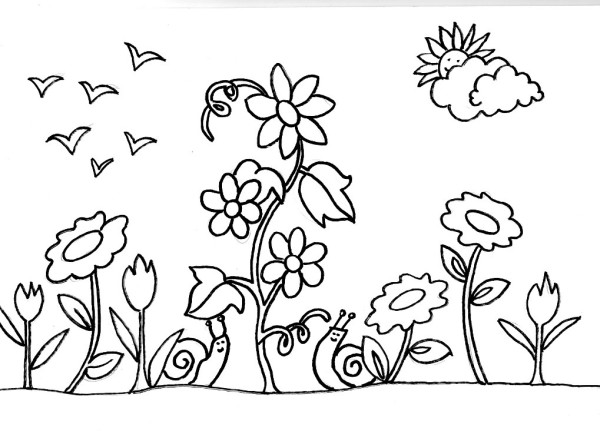Dibujos de jardines para colorear, descargar e imprimir | Colorear imágenes