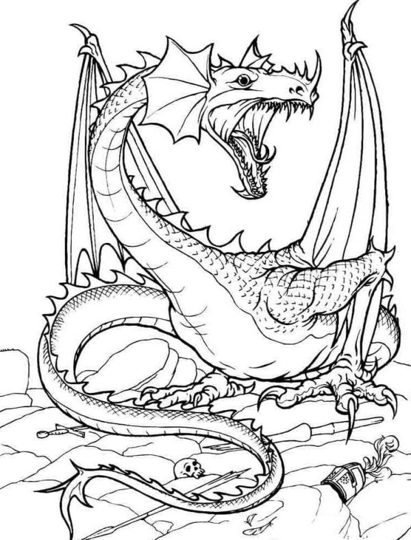  Dibujos de dragón para colorear, descargar e imprimir
