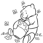Dibujos para pintar de Winnie Pooh y sus amigos en el Bosque de Cien Acres