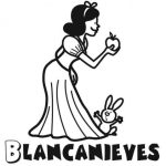 Dibujos del cuento infantil de Blancanieves y los 7 enanitos para pintar